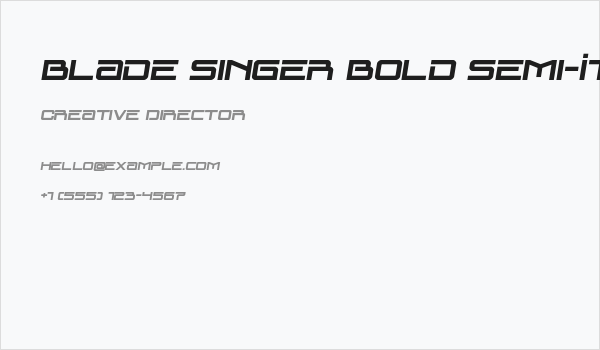 Blade Singer Bold Semi-Italic Business Card