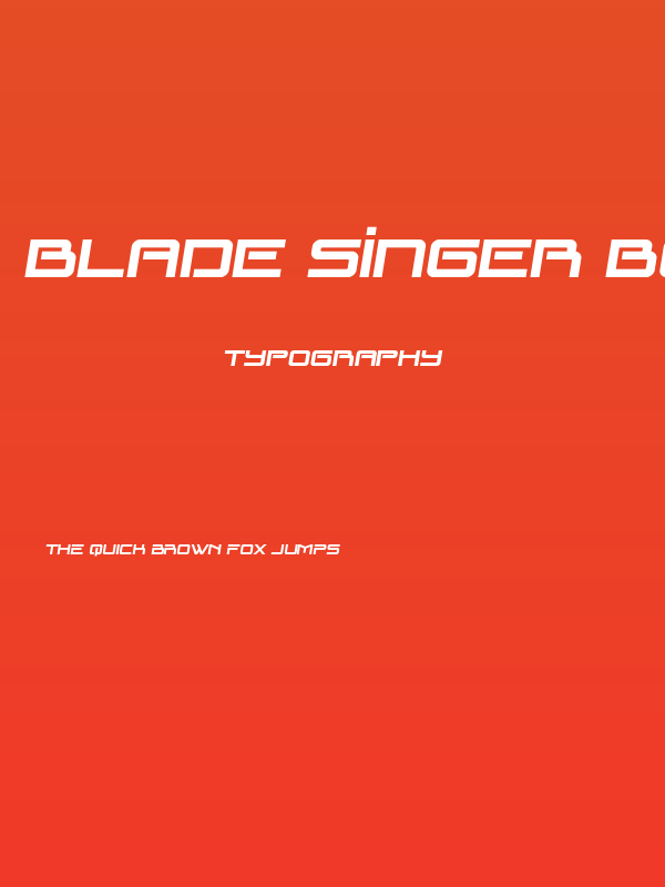 Blade Singer Bold Semi-Italic Poster