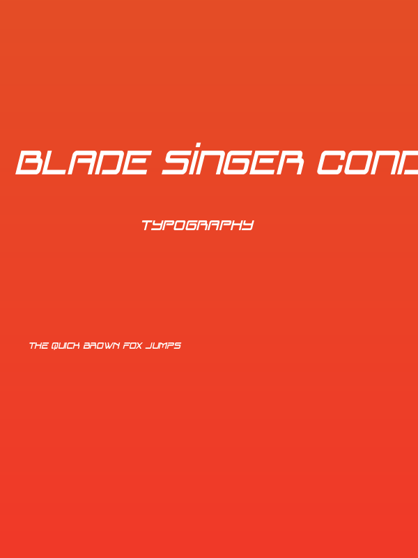 Blade Singer Condensed Italic Poster