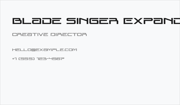 Blade Singer Expanded Business Card