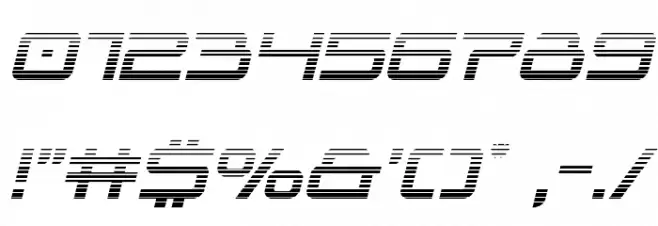 Blade Singer Gradient Italic Font OTHER CHARS