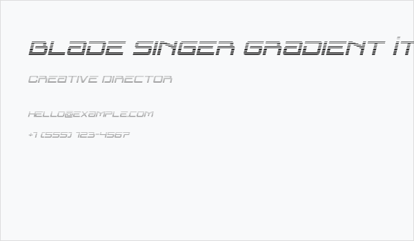 Blade Singer Gradient Italic Business Card