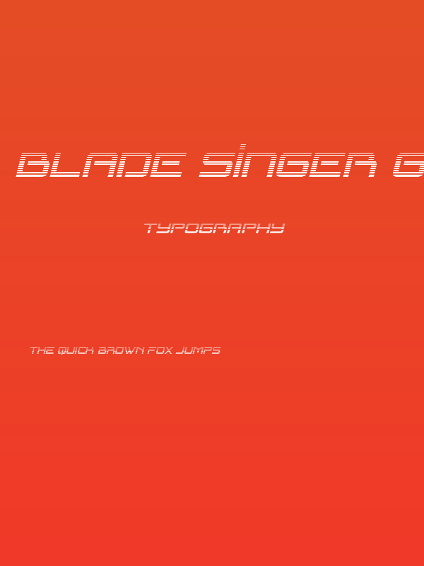 Blade Singer Gradient Italic Poster