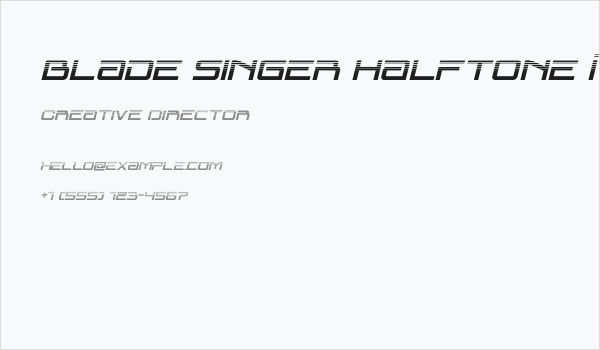 Blade Singer Halftone Italic Business Card