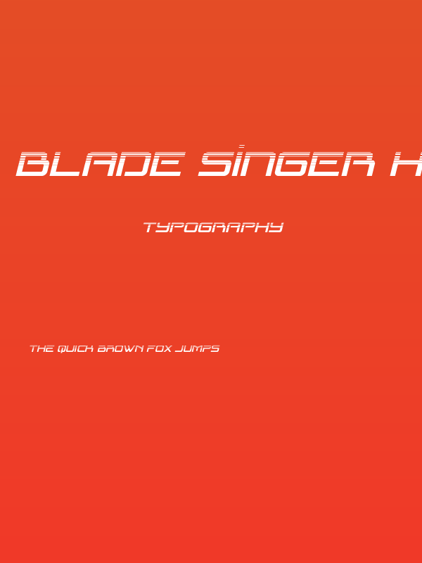 Blade Singer Halftone Italic Poster
