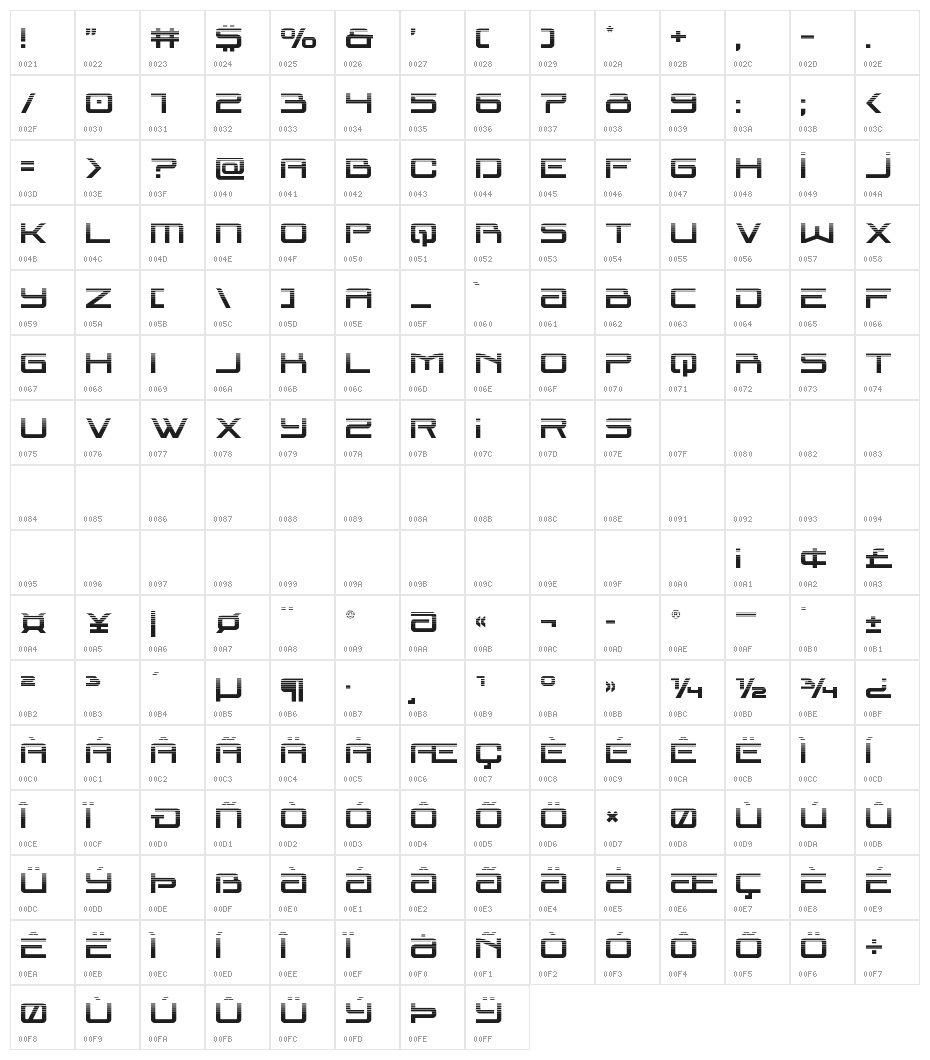 Blade Singer Halftone Character Map