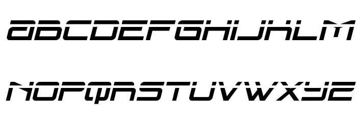 Blade Singer Laser Italic Font LOWERCASE