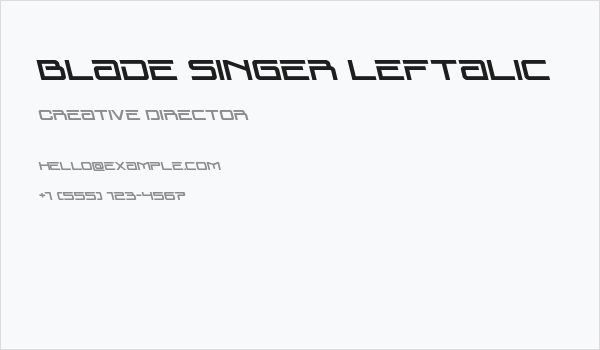 Blade Singer Leftalic Business Card