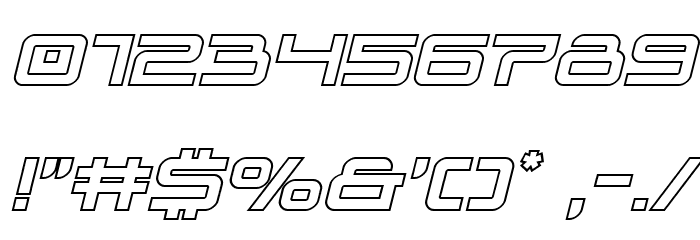Blade Singer Outline Italic Font OTHER CHARS