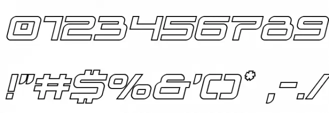Blade Singer Outline Italic Font OTHER CHARS