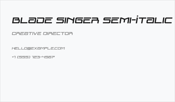 Blade Singer Semi-Italic Business Card