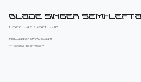 Blade Singer Semi-Leftalic Business Card
