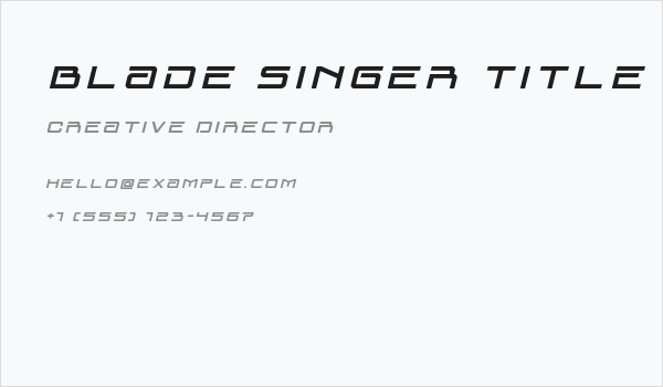 Blade Singer Title Italic Business Card