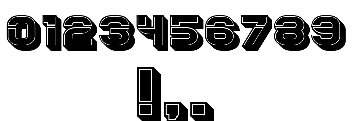 Blader Extended 3D Filled Regular Font OTHER CHARS