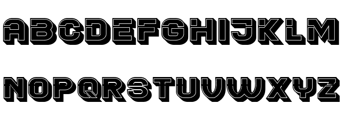 Blader Extended 3D Filled Regular Font LOWERCASE