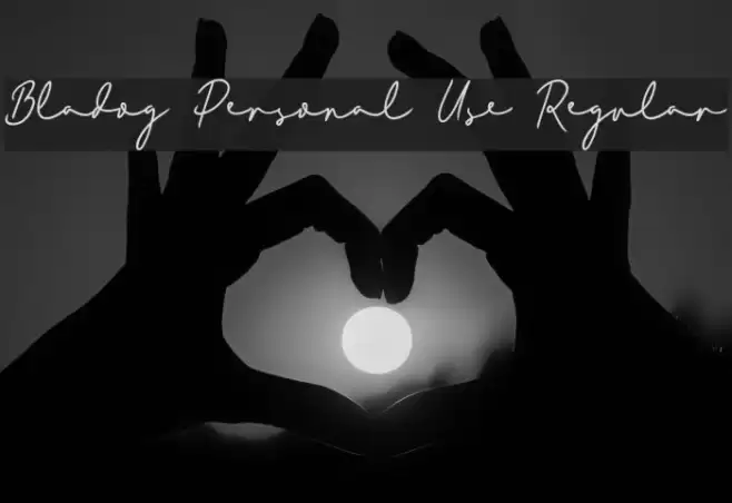 Bladog Personal Use Regular Font examples