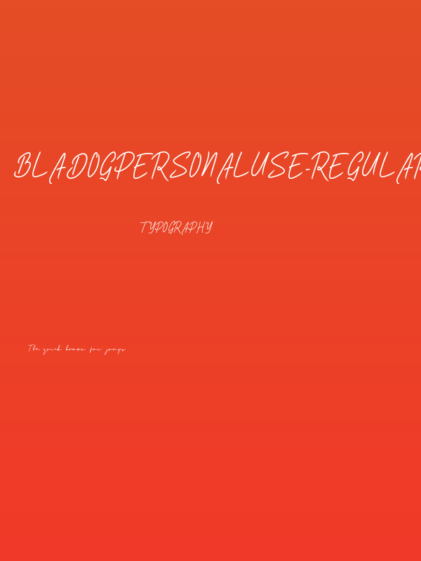 BladogPersonalUse-Regular Poster