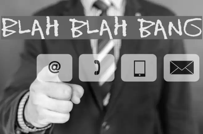 Blah blah bang Font examples