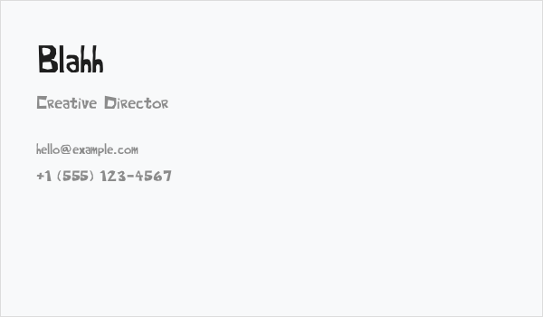 Blahh Business Card