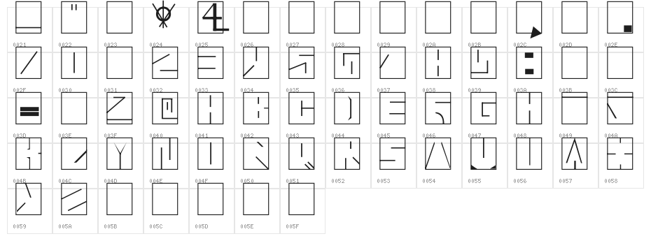 Blaise-1-1 Character Map