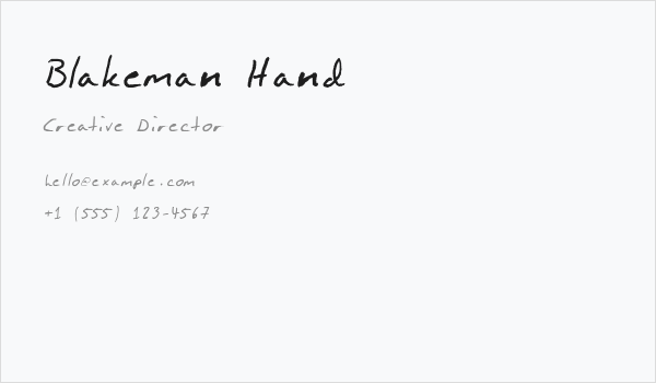 Blakeman Hand Business Card