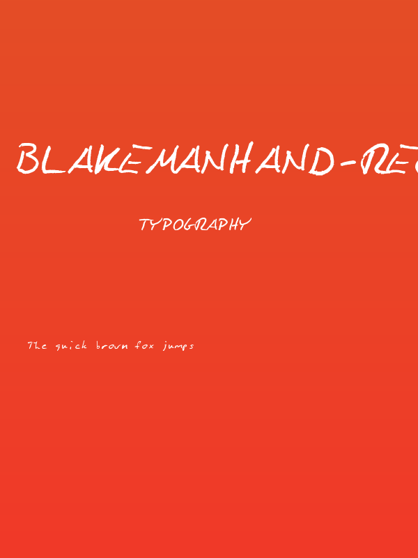 BlakemanHand-Regular Poster