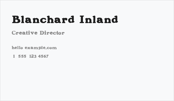Blanchard Inland Business Card