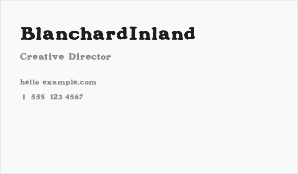 BlanchardInland Business Card