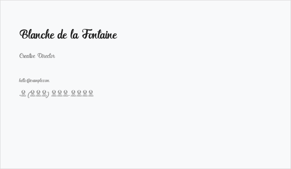 Blanche de la Fontaine Business Card