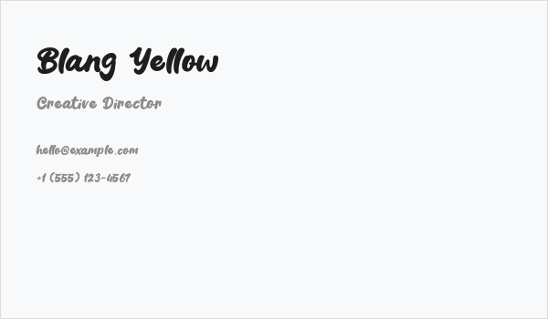 Blang Yellow Business Card