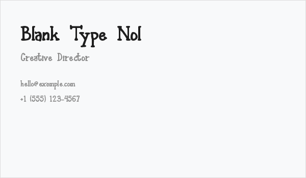 Blank Type Nol Business Card