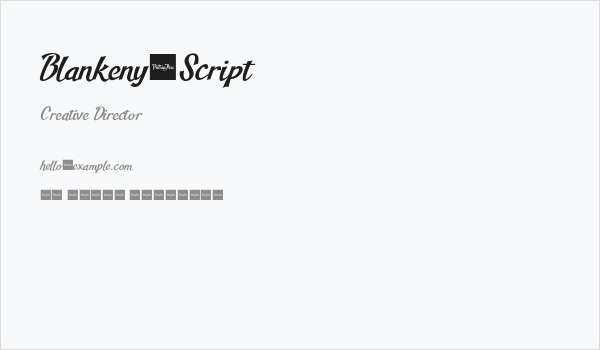 Blankeny-Script Business Card