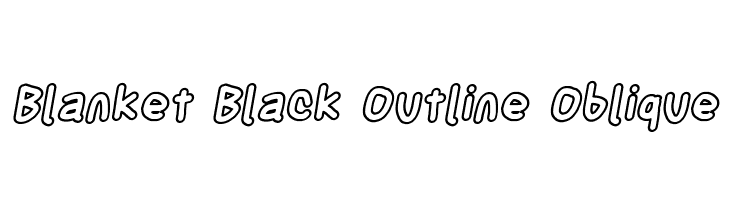 Blanket Black Outline Oblique Font
