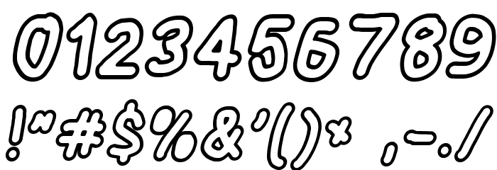 Blanket Black Outline Oblique Font OTHER CHARS