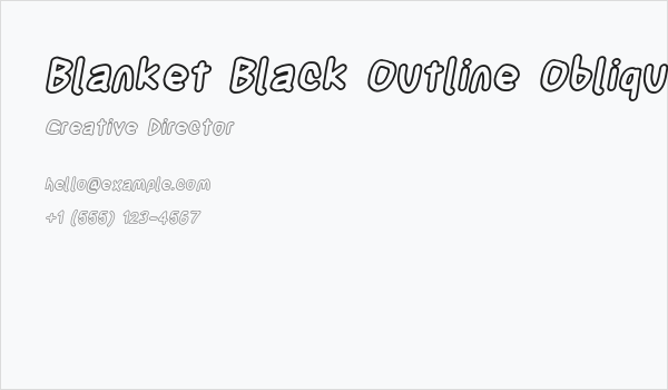 Blanket Black Outline Oblique Business Card