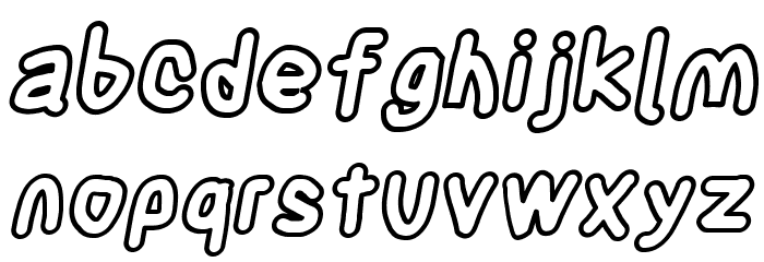 Blanket Black Outline Oblique Font LOWERCASE
