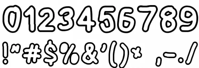 Blanket Black Outline Font OTHER CHARS
