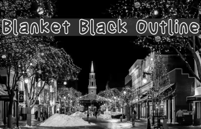 Blanket Black Outline Font examples