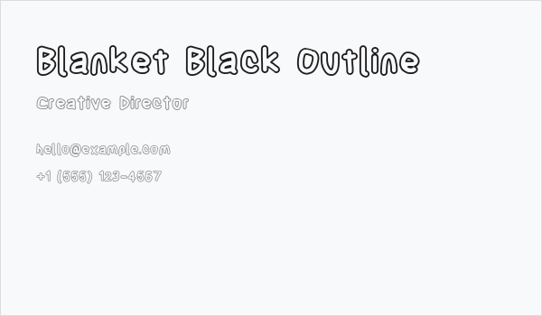 Blanket Black Outline Business Card