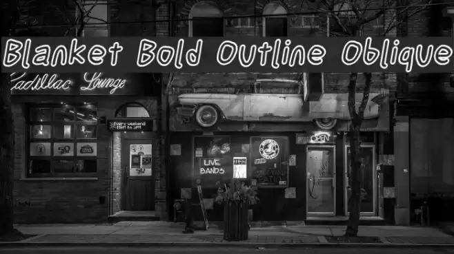 Blanket Bold Outline Oblique Font examples