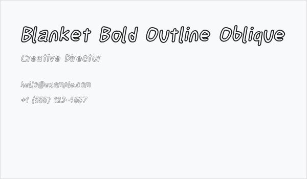 Blanket Bold Outline Oblique Business Card