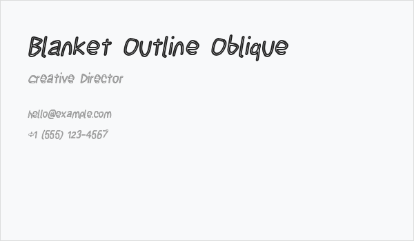 Blanket Outline Oblique Business Card