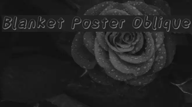 Blanket Poster Oblique Font examples
