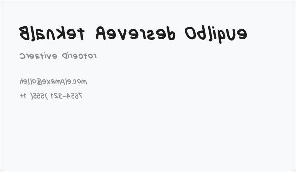 Blanket Reversed Oblique Business Card