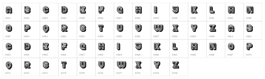 Blanket Thin Rustique Regular Character Map