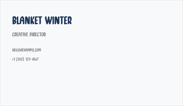 Blanket Winter Business Card