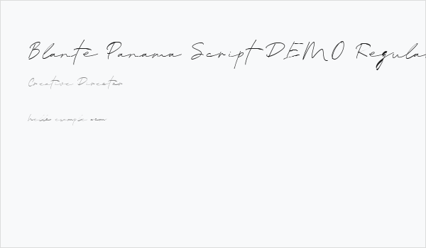 Blante Panama Script DEMO Regular Business Card