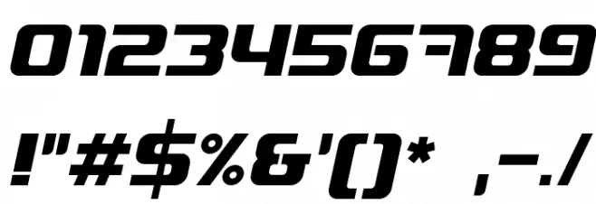 Blaster Infinite Italic Font OTHER CHARS