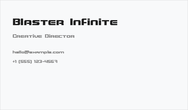 Blaster Infinite Business Card