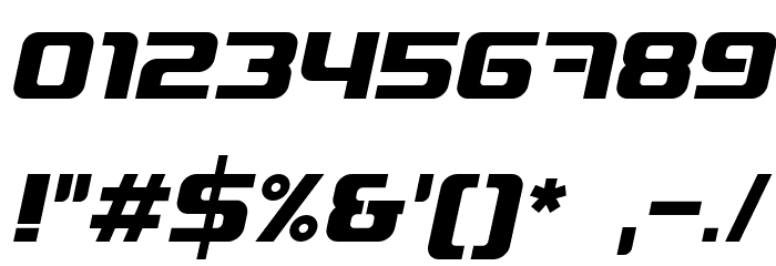 Blaster Italic Font OTHER CHARS